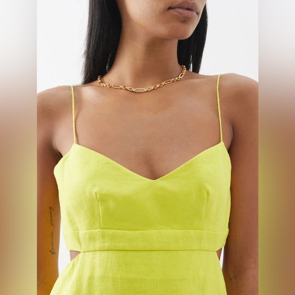Saloni Bonnie Linen Mini Dress - Picture 3 of 9